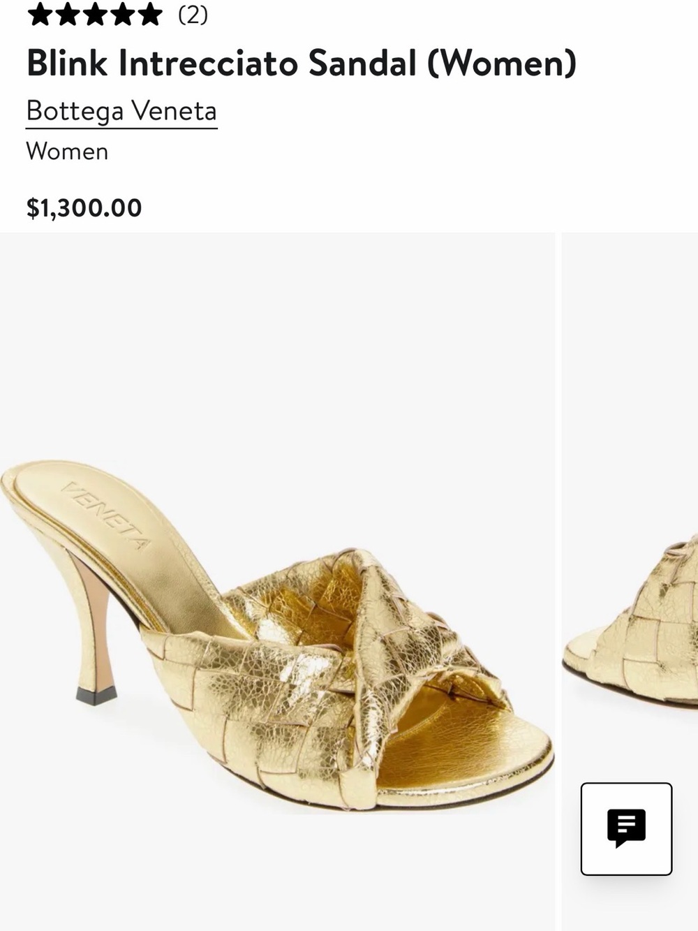 Bottega Veneta Metallic Gold Intrecciato Knot Mule